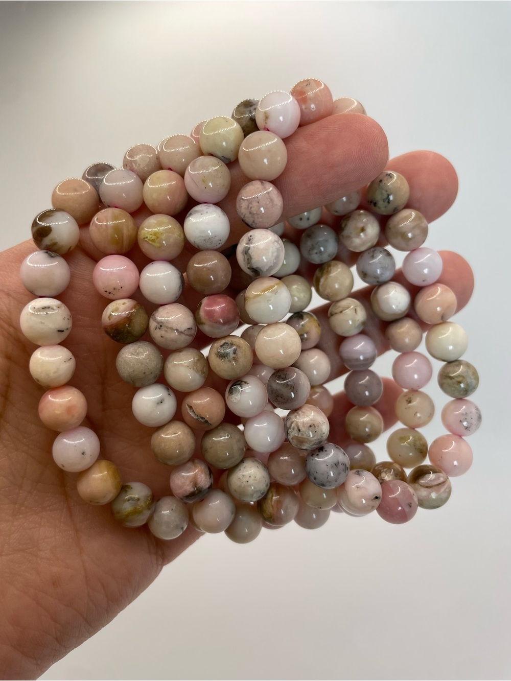 ONE Pink Opal Bead Stretch Bracelet- 8mm (0169)